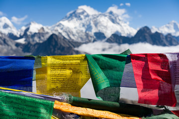 Buddhist Prayer Flags in the mountains of nepal