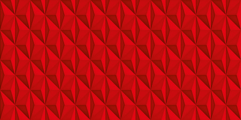 Volume realistic red texture, geometric seamless tiles pattern, vector design background for you projects    