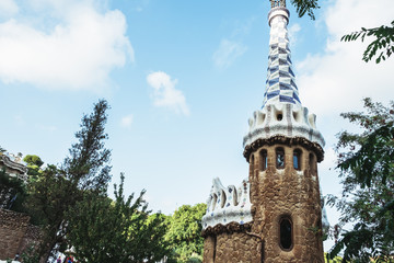 Obraz premium Parc Guell, art d'Antonio Gaudi, Barcelone Espagne