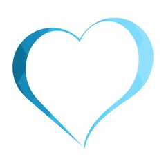 Geomatric hearts love vector icon. Heart icon set vector. Blue low poly style. - Vector
