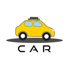  YELLOW COLOR CAR. Ready to apply to your design. Vector illustration.car vector template on white background