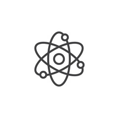 Atom structure outline icon. linear style sign for mobile concept and web design. Atom and molecule simple line vector icon. Nuclear Power symbol, logo illustration. Pixel perfect vector graphics