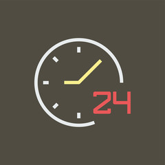 Silhouette icon twenty-four hours