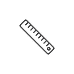 Ruler outline icon. linear style sign for mobile concept and web design. Measurement ruler simple line vector icon. Symbol, logo illustration. Pixel perfect vector graphics