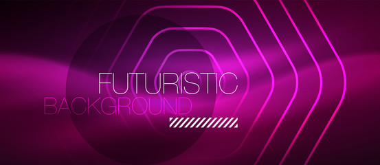 Neon glowing wave, magic energy and light motion background. Vector wallpaper template