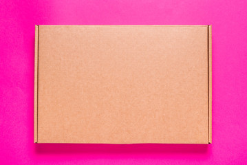 Fototapeta premium Empty new brown cardboard box