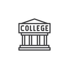 College building outline icon. linear style sign for mobile concept and web design. Column college building simple line vector icon. Symbol, logo illustration. Pixel perfect vector graphics