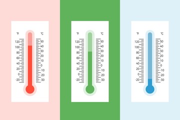 thermometer illustration flat design vector with scale