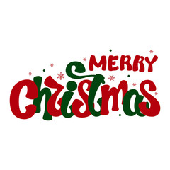 Inscription - Merry Christmas . Lettering design. Handwritten typography. Vector