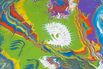 Abstract creative multicolored background. Oil painted handmade surface. Liquid paint.