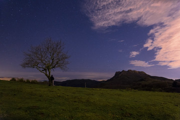 A night in the basque mountain named Aiako Harriak, at Irun, Basque Country.