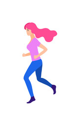 Sport women vector flat illustration