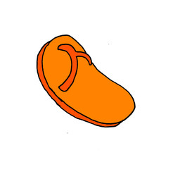Funny cartoon illustration of a summer slipper