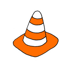 Simple illustration of an orange cone