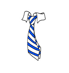 Funny illustration of a white and blue tie