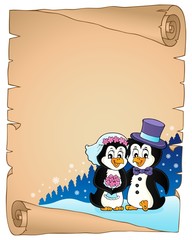 Penguin wedding theme parchment 1