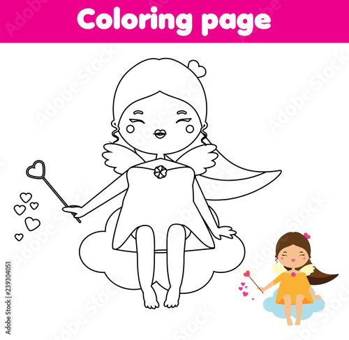 Coloring page. Educational children game. Color Christmas