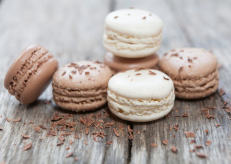macaron vanille caramel et chocolat