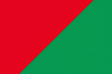 3d rendering. Christmas red and green space cement wall background.