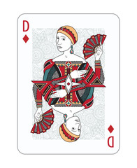 Playing cards in vintage style for poker. Original design, many small details, retro style	