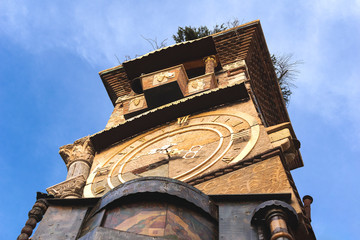 Old town of Tbilisi, Georgia, famous Clock Tower of puppet theater Rezo Gabriadze