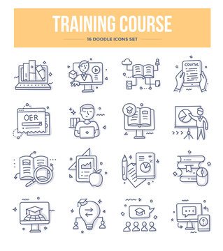 Training Course Doodle Icons
