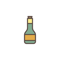 Beverage, drink bottle filled outline icon, line vector sign, linear colorful pictogram isolated on white. Beer bottle symbol, logo illustration. Pixel perfect vector graphics