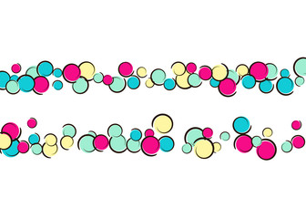 Confetti background with comic pop art polka dots.