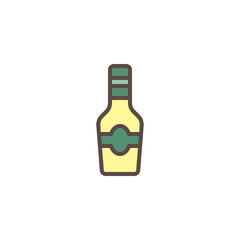 Sauce bottle filled outline icon, line vector sign, linear colorful pictogram isolated on white. Mayonnaise bottle symbol, logo illustration. Pixel perfect vector graphics
