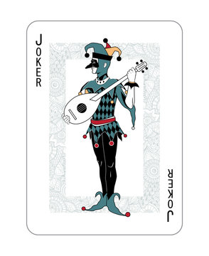 Playing cards in vintage style for poker. Original design, many small details, retro style