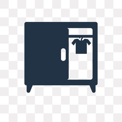 Wardrobe vector icon isolated on transparent background, Wardrobe  transparency concept can be used web and mobile