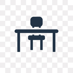 Table with chair vector icon isolated on transparent background, Table with chair  transparency concept can be used web and mobile