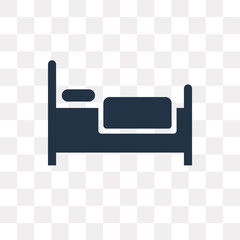 Bed vector icon isolated on transparent background, Bed  transparency concept can be used web and mobile