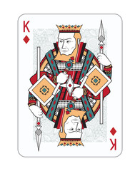 Playing cards in vintage style for poker. Original design, many small details, retro style