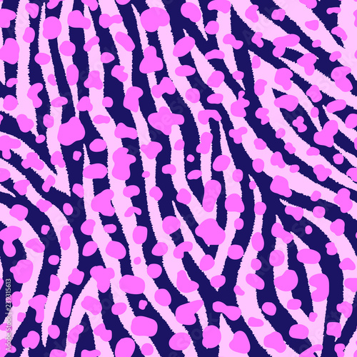 Seamless Pattern With Zebra Fur Print Vector Illustration Exotic