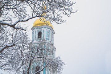 Facade of St Sophia's Cathedral, an Unesco World Heritage Site in Kiev Kyiv , Ukraine, Europe