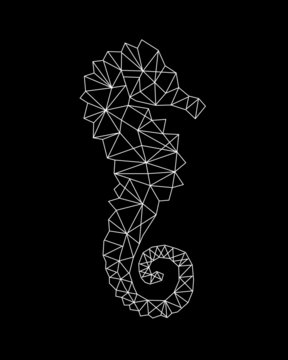 linear abstraction with image seahorse. Ideal for tattoos, web backgrounds, surface textures, textiles.