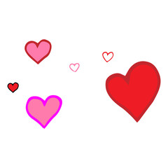 Set of simple hearts. Vector illustration heart. Hand drawn.