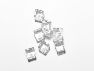 Ice cubes on white background