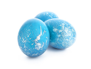 Easter eggs on white background