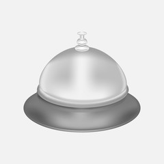 Metal desk service bell, vector illustration