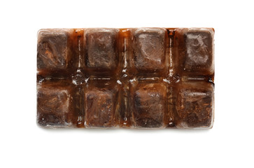 Coffee ice cubes on white background