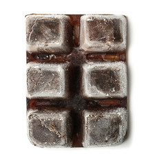 Coffee ice cubes on white background