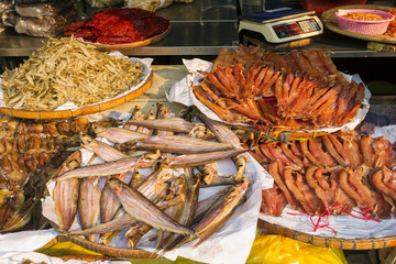  dried fish at the central market of Phnom Penh