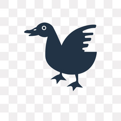 Duck vector icon isolated on transparent background, Duck  transparency concept can be used web and mobile