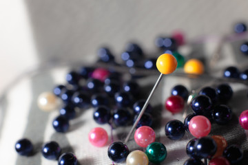 Pin needle in a needle cushion