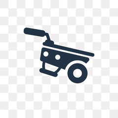 Wheelbarrow vector icon isolated on transparent background, Wheelbarrow  transparency concept can be used web and mobile