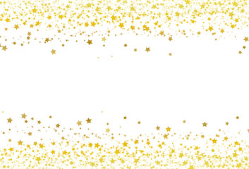 Stars scatter glitter confetti gold frame banner galaxy celebration party premuim product concept abstract background texture vector illustration