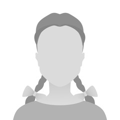 Person gray photo placeholder little girl
