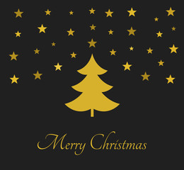 Black and gold Christmas tree card.